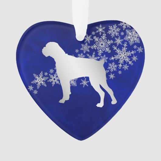 Bleu Silver Snowflake Boxe Chien (devant)