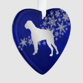 Bleu Silver Snowflake Boxe Chien (devant)