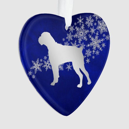 Bleu Silver Snowflake Boxe Chien (devant)