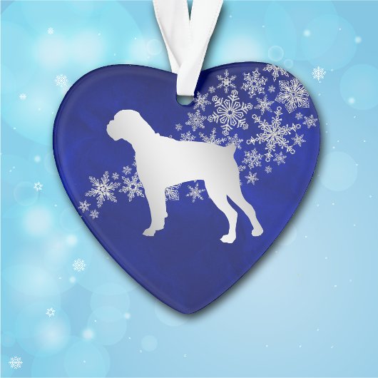 Bleu Silver Snowflake Boxe Chien
