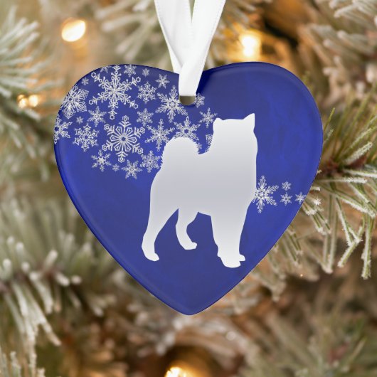Bleu Silver Snowflake Malamute Chien (Arbre)
