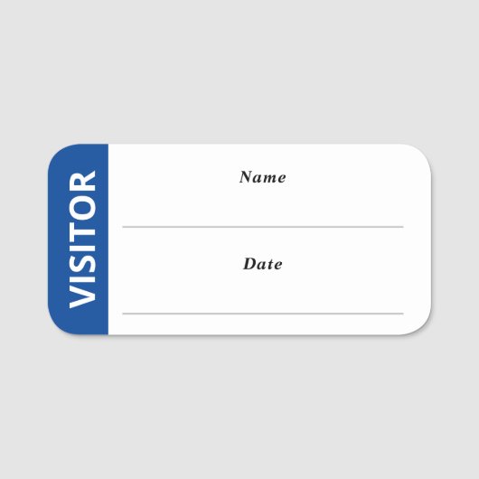 Bleu simple Badge d'invité (Devant)