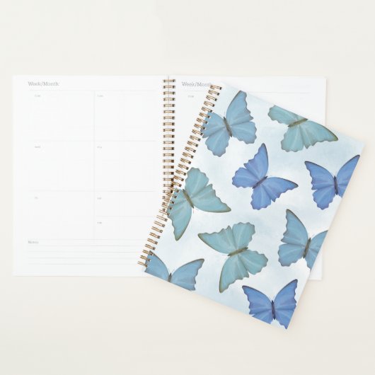 Bleu simple Belle Papillons Aquarelle mignonne (Devant avec enveloppe)