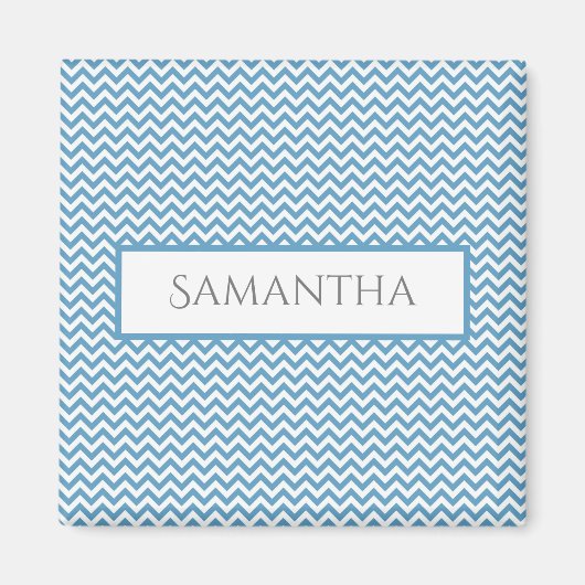 Bleu simple Chevron Magnet personnalisé (Devant)