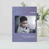 Bleu simple Faire-part de diplômés (Debout devant)