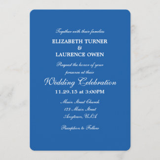 Bleu simple Faire-part de mariage