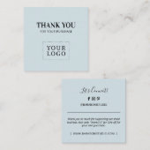 Bleu simple Merci moderne Cartes de visite (Devant / Derrière)