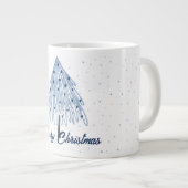 Bleu Simple Noël Géant Café Mug (Devant droit)