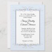 Bleu simplicité Faire-part de mariage traditionnel (Devant)