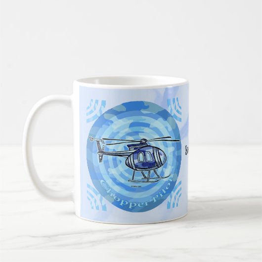 Bleu Sky Helicopter mug (Gauche)
