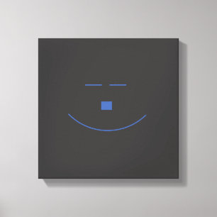 Bleu Smile Face Enveloppé Toile