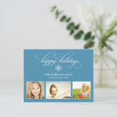 BLEU SNOWFLAKE | CARTE PHOTO de vacances (Debout devant)