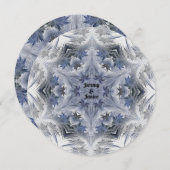 Bleu Snowflake Kaleidoscope Conception Invitation (Devant / Derrière)