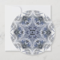 Bleu Snowflake Kaleidoscope Conception Invitation
