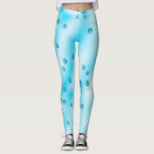Bleu Snowflakes Leggings (Devant)