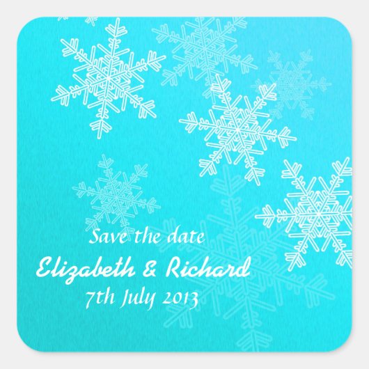 Bleu Snowflakes Sticker Arbres de Noël (Devant)