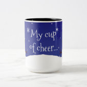 Bleu Snowman scène d'hiver Noël Mug (Centre)