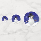 Bleu Snowman scène d'hiver Table de Noël Confetti (Devant)