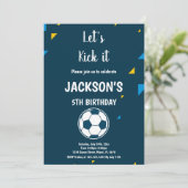 Bleu Soccer Anniversaire Invitations Thème (Debout devant)