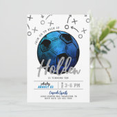 Bleu Soccer Invitation Anniversaire (Debout devant)