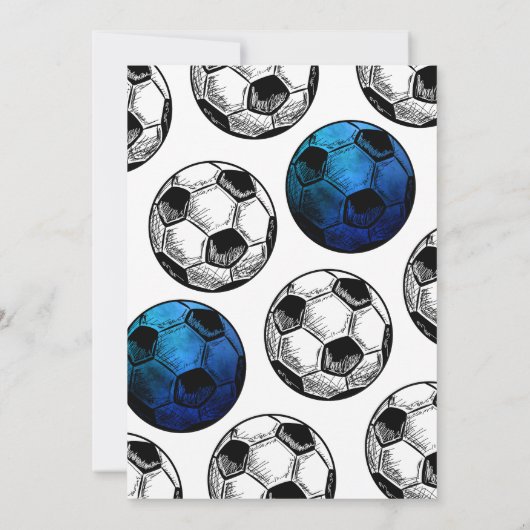 Bleu Soccer Invitation Anniversaire (Dos)