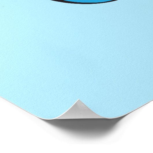 Bleu souriant Kawaii Face Poster Imprimer (Coin)