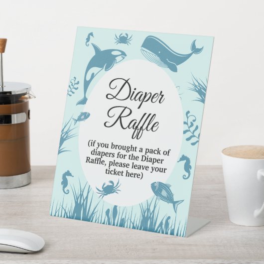 Bleu sous le Baby shower de la mer Déchets Signe R (In SItu)