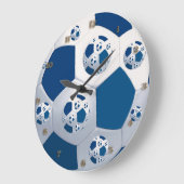 Bleu Space Soccer Ball Horloge murale (Angle)