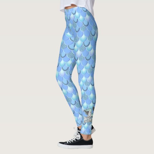 Bleu spectre des couleurs de sirène leggings (Gauche)