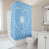 Bleu Spider Coeur Douche rideau (En situation)