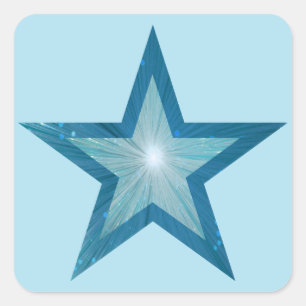 Bleu Star autocollant carré bleu pâle