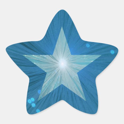 Bleu Star autocollant forme étoile (Devant)