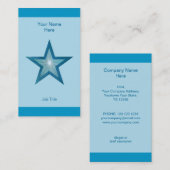 Bleu Star carte de visite bleu bande verticale (Devant / Derrière)