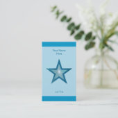 Bleu Star carte de visite bleu bande verticale (Debout devant)