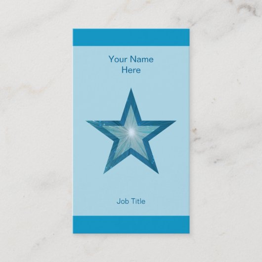 Bleu Star carte de visite bleu bande verticale (Devant)