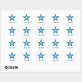 Bleu Star "Merci" rond autocollant blanc (Feuille)
