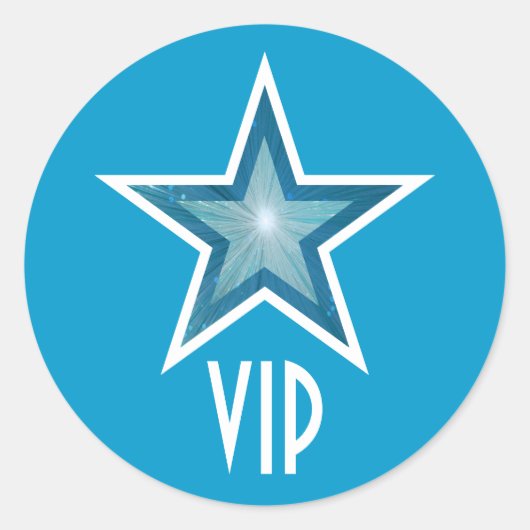 Bleu Star VIP autocollant rond bleu (Devant)