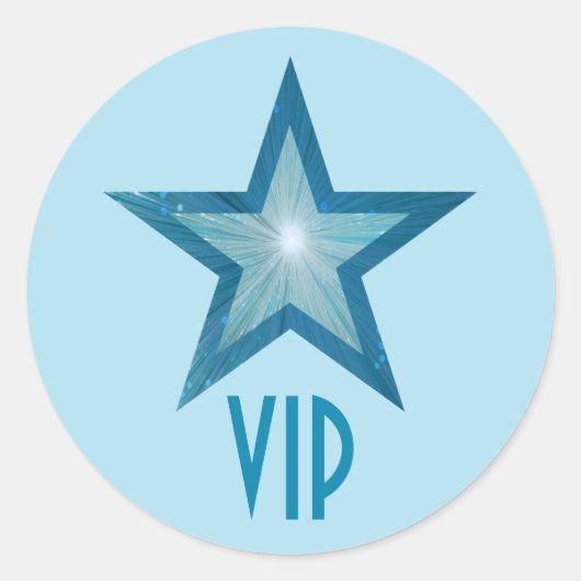 Bleu Star VIP autocollant rond bleu pâle (Devant)