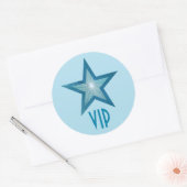 Bleu Star VIP autocollant rond bleu pâle (Enveloppe)