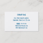 Bleu Star 'VIP PASS' carte de visite blanc dos (Dos)