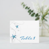 Bleu Starfish et Corail argenté Numéro de table (Debout devant)