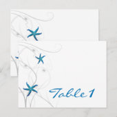 Bleu Starfish et Corail argenté Numéro de table (Devant / Derrière)
