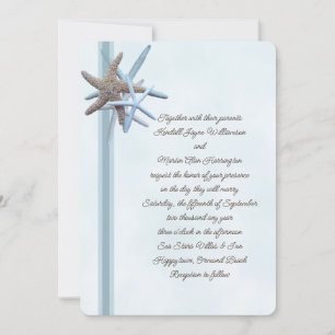 Bleu Starfish Invitations de mariage