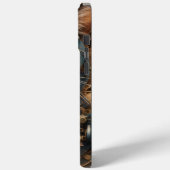 bleu steampunk cat AI art iPhone 15 Pro Max Coque (Verso / Gauche)