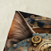 bleu steampunk cat AI art serviette de plage (En situation)