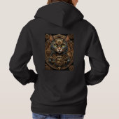 bleu steampunk chat IA art sweat - shirt à capuche (Dos)