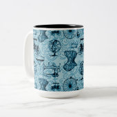 Bleu Steampunk Motif café Mug (Devant gauche)