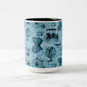 Bleu Steampunk Motif café Mug (Centre)