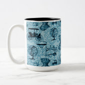 Bleu Steampunk Motif café Mug (Gauche)