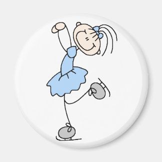Bleu Stick Figure Girl Skater Magnet